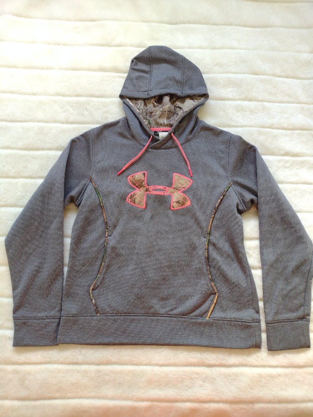 Under Armour Storm Women's Hoodie Sweatshirt Large Gray Camo Logo